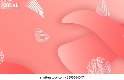 Coral color abstract background. Vector illustration. Colorful gradient pattern.