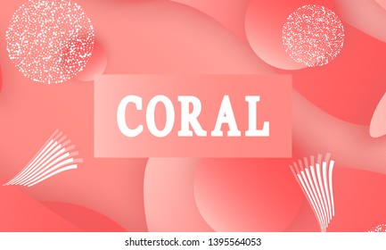 Coral color abstract background. Vector illustration. Colorful gradient pattern.