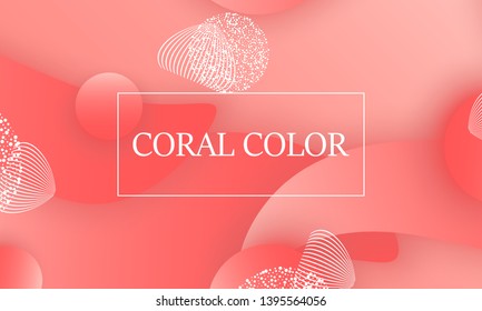 Coral color abstract background. Vector illustration. Colorful gradient pattern.