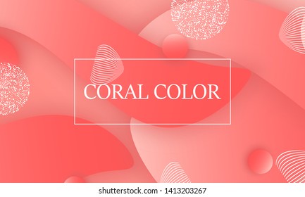 Coral color abstract background. Vector illustration. Colorful gradient pattern.