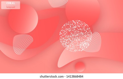 Coral color abstract background. Vector illustration. Colorful gradient pattern.