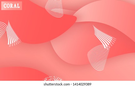 Coral color abstract background. Vector illustration. Colorful gradient pattern.