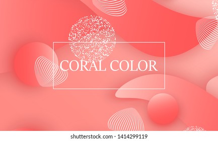 Coral color abstract background. Vector illustration. Colorful gradient pattern.