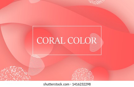 Coral color abstract background. Vector illustration. Colorful gradient pattern.