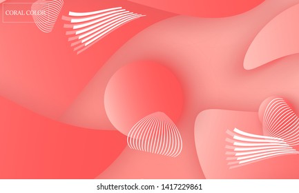Coral color abstract background. Vector illustration. Colorful gradient pattern.