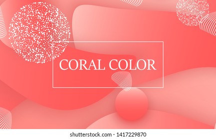 Coral color abstract background. Vector illustration. Colorful gradient pattern.