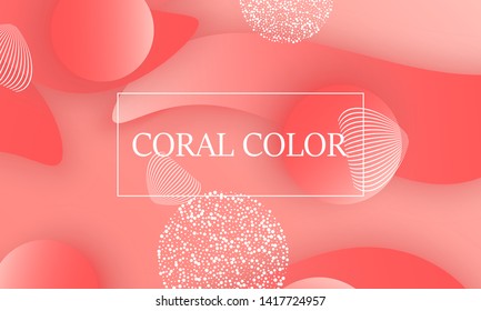 Coral color abstract background. Vector illustration. Colorful gradient pattern.