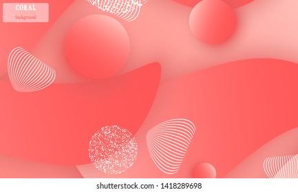 Coral color abstract background. Vector illustration. Colorful gradient pattern.