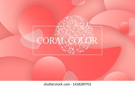 Coral color abstract background. Vector illustration. Colorful gradient pattern.