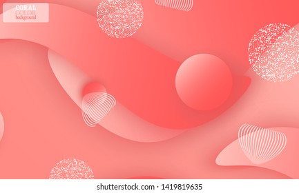 Coral color abstract background. Vector illustration. Colorful gradient pattern.