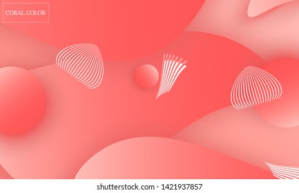Coral color abstract background. Vector illustration. Colorful gradient pattern.