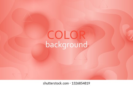 Coral color background. Fluid shapes pattern. Vector illustration. Colorful gradient.