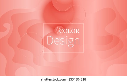Coral color background. Fluid shapes pattern. Vector illustration. Colorful gradient.