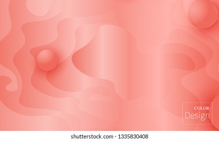 Coral color background. Fluid shapes pattern. Vector illustration. Colorful gradient.