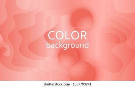 Coral color background. Fluid shapes pattern. Vector illustration. Colorful gradient.