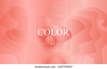 Coral color background. Fluid shapes pattern. Vector illustration. Colorful gradient.