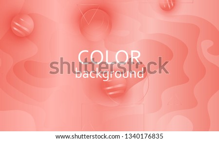Coral color background. Fluid shapes pattern. Vector illustration. Colorful gradient.
