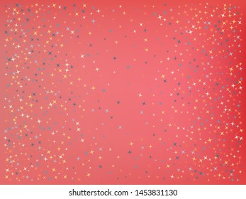 Coral color background. Stars confetti. Professional colorific design. Stars confetti. Background confetti with stars.