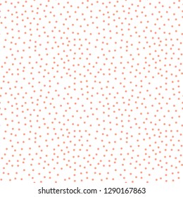 Coral color dots on a white background pattern. Abstract geometric modern background. Vector illustration. Art deco style. Circle seamless pattern - Vector illustration