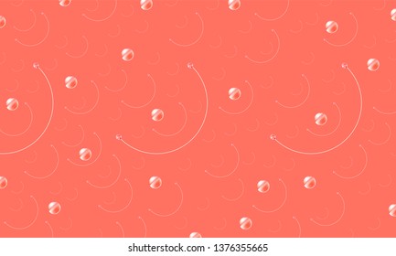 Coral color geometric gradient texture points and lines art modern bright pink banner abstract hipster style background delicate