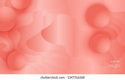 Coral color gradient. Pink fluid pattern. Coral background. Vector illustration.