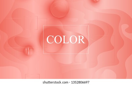 Coral color gradient. Pink fluid pattern. Coral background. Vector illustration.