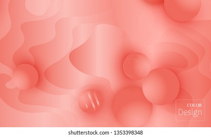 Coral color gradient. Pink fluid pattern. Coral background. Vector illustration.