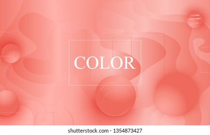 Coral color gradient. Pink fluid pattern. Coral background. Vector illustration.
