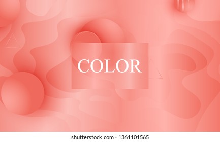 Coral color gradient. Pink fluid pattern. Coral background. Vector illustration.