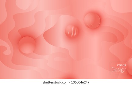 Coral color gradient. Pink fluid pattern. Coral background. Vector illustration.