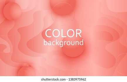 Coral color gradient. Pink fluid pattern. Coral background. Vector illustration.