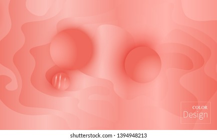 Coral color gradient. Pink fluid pattern. Coral background. Vector illustration.