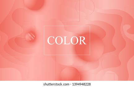 Coral color gradient. Pink fluid pattern. Coral background. Vector illustration.