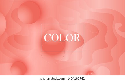 Coral color gradient. Pink fluid pattern. Coral background. Vector illustration.