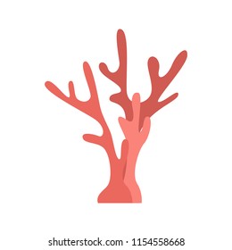 Coral color vector icon. Flat design