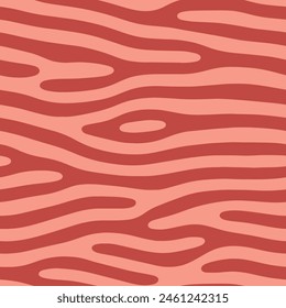 Coral Colored Natural Wild Seamless Pattern Vector Trendy Stylish Abstract Background. Wildlife Animal Print Textile Design Repetitive Graphical Wallpaper. Continuous Motif Aesthetical Art Abstraction
