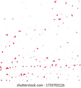 Coral Confetti Card. Scarlet Party Background. Rufous Birthday Paper. Pink Falling Bright. Red Illustration Wedding. Fuchsia Decoration Event. Celebrate Card.