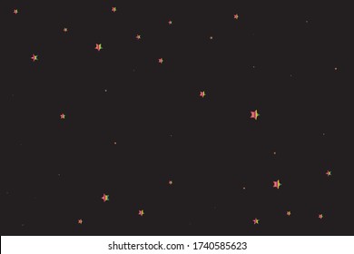 Coral Confetti Sky. Red Starry Cosmos. Yellow Stars Wallpaper. Blue Vector Design. Purple Pattern Sky. Pink Texture Modern. Celebration Cosmos. Party Symbol.
