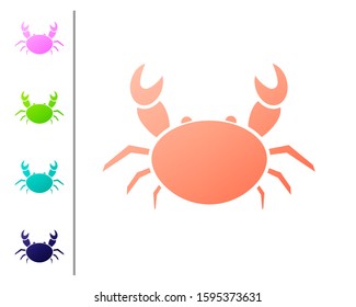 Coral Crab icon isolated on white background. Set color icons. Vector Illustration