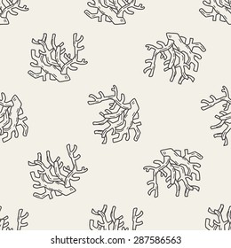 Coral doodle seamless pattern background