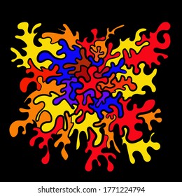 Coral doodle vector colourfull design