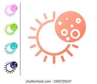 Coral Eclipse of the sun icon isolated on white background. Total sonar eclipse. Set color icons. Vector Illustration