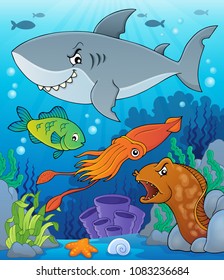 Coral fauna topic image 2 - eps10 vector illustration.