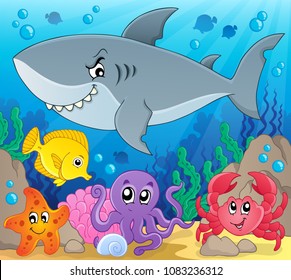 Coral fauna topic image 3 - eps10 vector illustration.