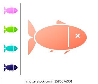 Coral Fish icon isolated on white background. Set color icons. Vector Illustration