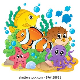 Coral fish theme image 1 - eps10 vector illustration.