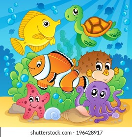 Coral fish theme image 2 - eps10 vector illustration.