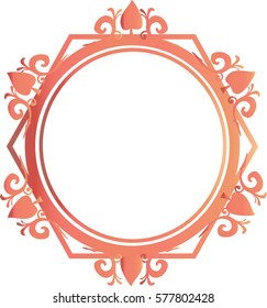 Coral Floral Geometric Shield