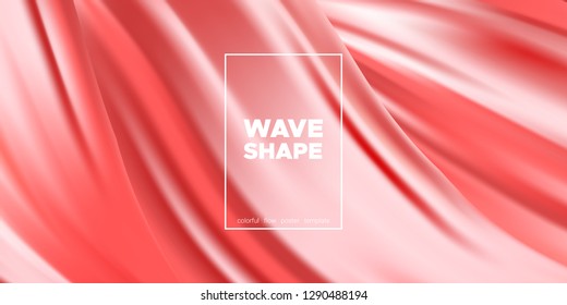 Coral Flow Background, 3d Pastel Abstract Fluid Shape. Brush or Ink Strokes. Trendy Wallpaper, Dynamic Flow Poster in Pastel Color Design. Wave Liquid Shape with Gradient. Vector Pastel Background.