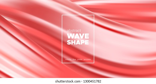Coral Flow Background, 3d Pastel Abstract Fluid Shape. Brush or Ink Strokes. Trendy Wallpaper, Dynamic Flow Poster in Pastel Color Design. Wave Liquid Shape with Gradient. Vector Pastel Background.